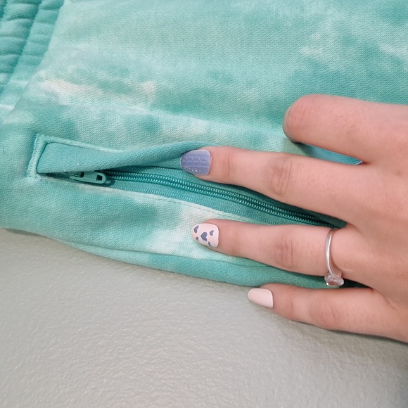 Adidas Green And White Tie Dye Sweat Short Size Large - Picture 4 of 8